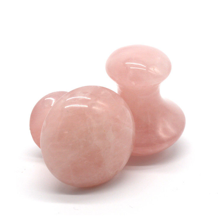 MM Size Rose Quartz Massage Stone Hot Mushroom Shape Stone Massage Kit for Spa and Beauty OEM