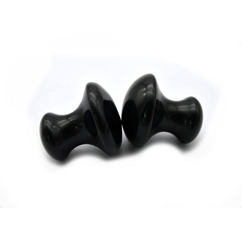 2024 Natural Black Obsidian Mushroom Guasha Beauty Massage Gua Sha Stone For Face Body Mode No ABK-59